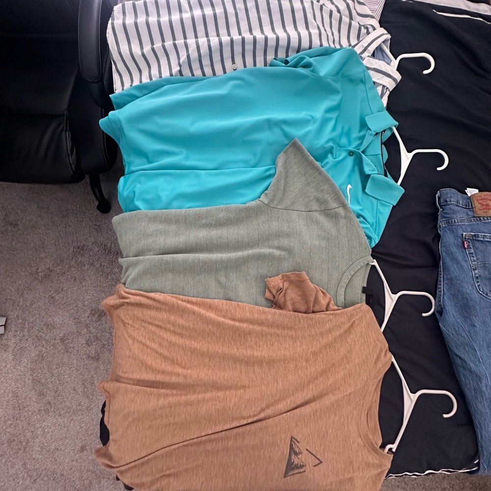 Nike Polo, Tommy Hilfiger, button down and t shirts